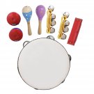 8 Piece Set Orff Musical Instruments Hand Bell Sand Hammer Castanets Harmonica Shake Rattle Educatio