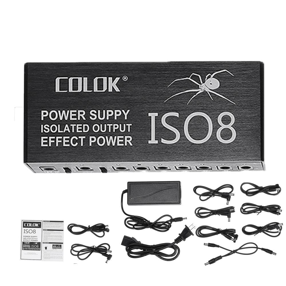 COLOK ISO8 Compact Size Guitar Effects Power Supply Adapter Noise Reduction Isolated DC Outputs for 