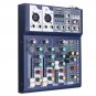 J.I.Y F4 4 Channel USB Bluetooth Audio Mixer with Reverb Effect for Home Karaoke Live Stage Performa