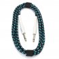 Zebra 3m Guitar Cable Cord for Guitar Mixer Amplifier Blue-Black