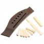 1 Set Professional Guitar Kit Acoustic Guitar Bridge with Bone Pins Saddle Nut