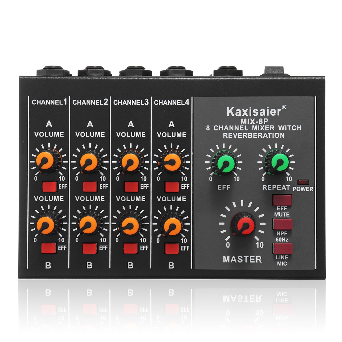 Professional MIX-8P 8 Channel 110V-220V Audio Mixer USB Mixing Console with Independent Reverb