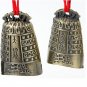 Chinese Musical Instrument Bronze Meditation Gong with 7 Ornate Cow Bell Set