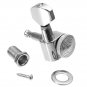 Chrome Electric Bass Guitar Tuning Peg 6 Inline 2 Pin Locking Tuning Keys Pegs Tuners