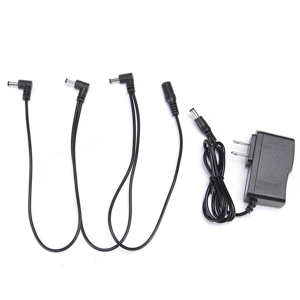 US 9V Guitar Effect Power Supply Adapter with 3 Way Splitte Cables for Boss PSA-240