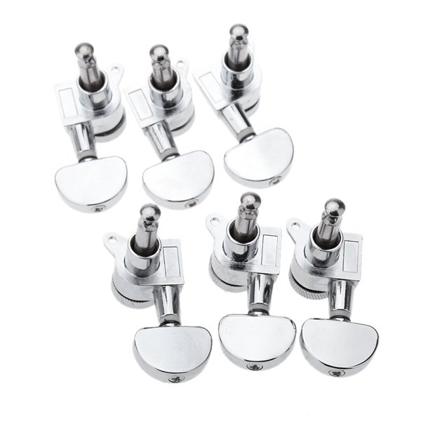 Chrome Silver Lock Guitar Tuning Pegs Tuning Heads 3R 3L For Electric Acoustic Guitar
