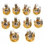 10 X 6.35mm TRS Microphone Audio Panel Seat 2 CH Stereo Female Socket Set