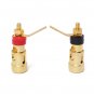 2pcs Brass Speaker AMP Terminal Binding Post Spring Loaded Press Type 40mm
