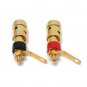 2pcs Brass Speaker AMP Terminal Binding Post Spring Loaded Press Type 40mm