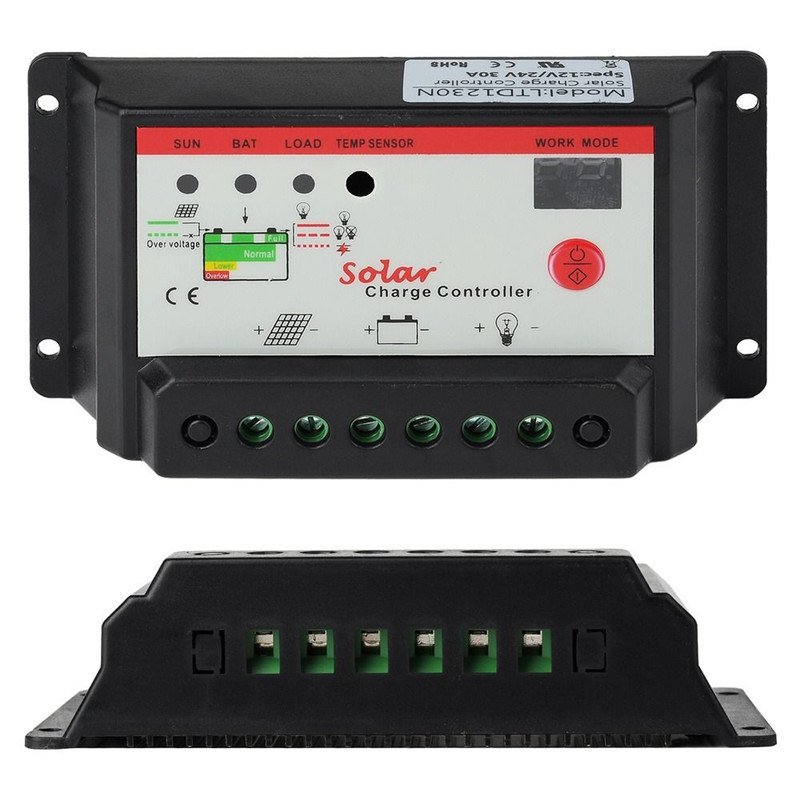 Intelligent 12V 24V PWM Solar Panel Charge Controller Auto Battery Regulator 10A 20A for Optional