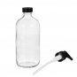 250ml/500ml Clear Glass Bottle With Trigger Sprayer Cap Emulsion Pump Essential Oil Water Spraying B