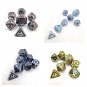 7Pcs/Set Metal Polyhedral Dices Set Role Playing Dungeons and Dragons Bag Bar Party Table Games Dice