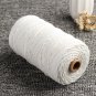 3mm x 200m Natural Beige White Twisted 100% Pure Cotton Cord Rope DIY Crafts Macrame String