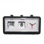 Digital Retro Quartz Alarm Clock Flip Display With Date & Time Black