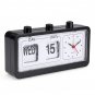 Digital Retro Quartz Alarm Clock Flip Display With Date & Time Black