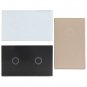 1 Way 2 Gang Crystal Glass Remote Panel Touch LED Light Switches Controller