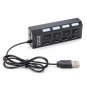 4 Port USB 2.0 Hub High Speed Mini USB Hub Adapter With LED Indicator For Phones