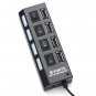 4 Port USB 2.0 Hub High Speed Mini USB Hub Adapter With LED Indicator For Phones