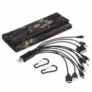 Waterproof 30W 6V Solar Panel Bank Folding Solar Power Bank Charger Power USB Port W/ 10in1 USB Cabl