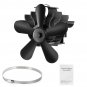 5 Blades Heat Powered Stove Fireplace Fan Silent Wall Mounted Eco-Friendly Heat Circulation Eco Fan