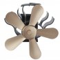 5 Blades Heat Powered Stove Fireplace Fan Silent Wall Mounted Eco-Friendly Heat Circulation Eco Fan