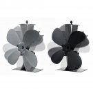 4 Blades Aluminum Fireplace Fan 1100rpm Quiet Heat Powered Stove Fan Wood Burning Eco-Friendly Effic