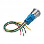 19mm Metal Waterproof 12/24V 5Pin ON-OFF Push Button Switch LED Power Switch