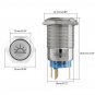 19mm 12V LED Push Button On Off Dome Light Panel Switch