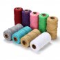 2MM Macrame Rustic Rope Colorful Cotton Twisted Cord String DIY Wedding Decor Supplies