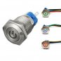 16mm 12V Metal Push Button Switch LED Latching On/Off Socket Plug Wire Push Switch