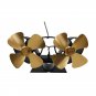 Dual Head Stove Fan 8 Blade Twin Motor Heat Powered Wood Stove Fans Height Fireplace Fan Silent