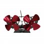 Dual Head Stove Fan 8 Blade Twin Motor Heat Powered Wood Stove Fans Height Fireplace Fan Silent