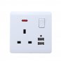13A UK Plug Power Outlet Socket Dual USB Wall AC DC Charger Switch Adapter Port