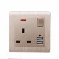 13A UK Plug Power Outlet Socket Dual USB Wall AC DC Charger Switch Adapter Port
