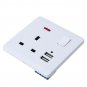 13A UK Plug Power Outlet Socket Dual USB Wall AC DC Charger Switch Adapter Port