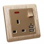 86 Type Dual USB Wall Socket Switch DC 5V/2.1A Electrical Plugs Sockets Wall UK Socket Plate