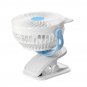Mini USB Clip-on Fan 360 Rotation 3 Speeds USB Rechargeable Portable Travel Desktop Fan