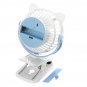 Mini USB Clip-on Fan 360 Rotation 3 Speeds USB Rechargeable Portable Travel Desktop Fan