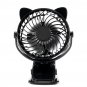 Mini USB Clip-on Fan 360 Rotation 3 Speeds USB Rechargeable Portable Travel Desktop Fan