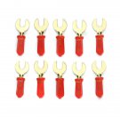 WD-016 Brass Plated Tuning Fork Banana Y Spade Plug Solderless Speaker Cable Power 10pcs