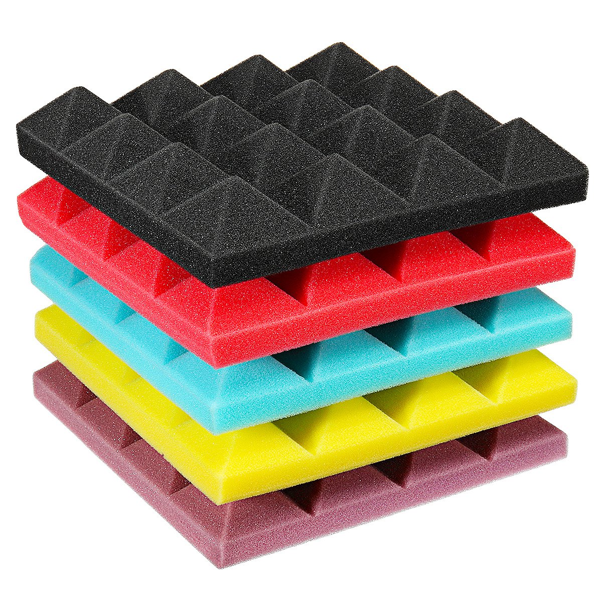 25x25x5cm Mini Pyramid Sound Insulation Soundproofing Studio Foam Tiles