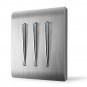 Excellway AC 110~250V 3 Gang 2 Way Wall Switch LED Light Panel Gold / Silver