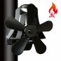 5 Blades Heat Self-Powered Wood Wall Mounted Stove Fan For Burner Fireplace Silent Ecofan