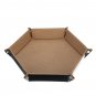 Hexagon Dice Tray Dices Rolling Holder PU Leather Storage Holder