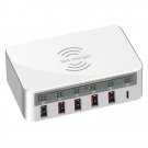 40W 6 Multi-Port Wireless QC 3.0 Quick Charger USB LCD Display PD Fast Charger