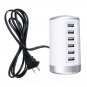 30W 6 Port USB Charger Portable Travel 6 Port Desktop Phone Tablet Charger Charging Station