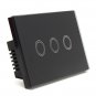 1 Way 3 Gang Crystal Glass Remote Panel Touch LED Light Switches Controller