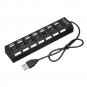 7 Port USB 2.0 HUB Splitter Switch Battery Box For LEGO LED Light Installing