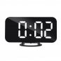 Digital LED Mirror Large Display Alarm Clock Snooze Function Dual USB Charger