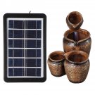 Solar Water Fountain Feature Ceramic Micro Water Flow Ornament Pumping Diving Cooling With 3W Solar 